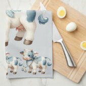 Linge De Cuisine Blue Gingham Baby Cow Pastel Farm Aesthetic (Quart Plié)