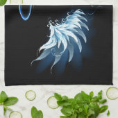 Linge De Cuisine Blue Glowing Angel Wings on black background (Plié)