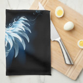 Linge De Cuisine Blue Glowing Angel Wings on black background (Quart Plié)