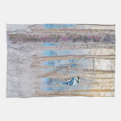 Linge De Cuisine Blue Grey Blue Jay Oiseaux Forêt Arbres Art (Horizontal)