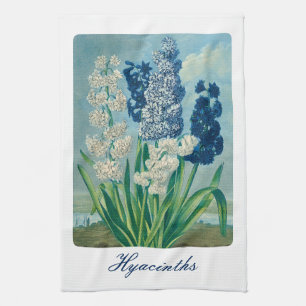 Linge De Cuisine Blue Hyacinths Art botanique Vintage