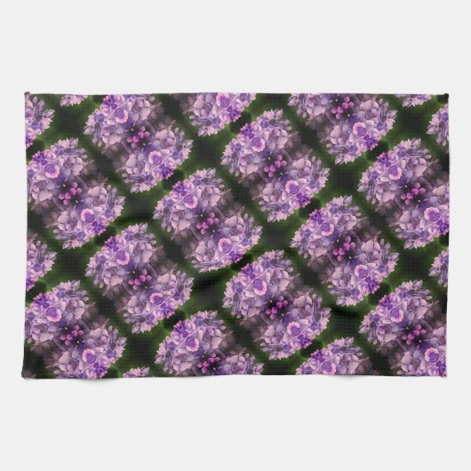 Linge De Cuisine Blue Hydrangea Petals Motif d'art Abstrait (Horizontal)