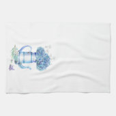 Linge De Cuisine Blue Hydrangea Teapot Farmhouse Pastel Floral (Horizontal)