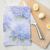 Linge De Cuisine Blue Hydrangea Watercolor Coastal Kitchen Towel (Quart Plié)