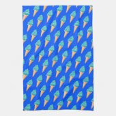 Linge De Cuisine Blue Ice Creams Pattern on Blue (Vertical)