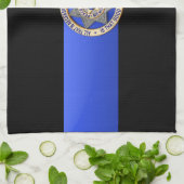 Linge De Cuisine Blue Line mince diminuent et Badge (Plié)