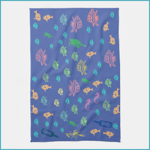 Linge De Cuisine Blue Ocean Marine Life Thème