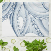 Linge De Cuisine Blue Octopus Cephalopode Kraken Ink (Plié)