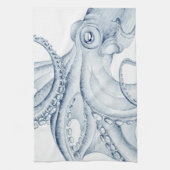 Linge De Cuisine Blue Octopus Cephalopode Kraken Ink (Vertical)