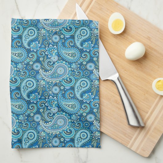 Linge De Cuisine Blue Paisley (Quart Plié)