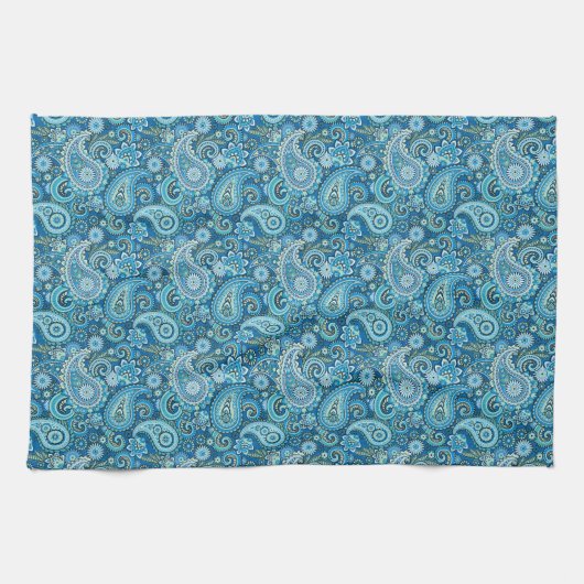 Linge De Cuisine Blue Paisley (Horizontal)