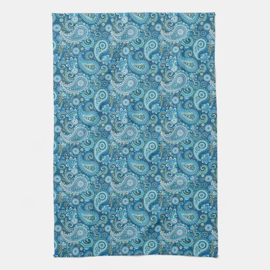 Linge De Cuisine Blue Paisley (Vertical)