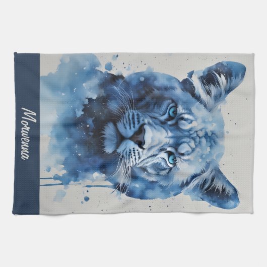 Linge De Cuisine Blue Panther (Horizontal)