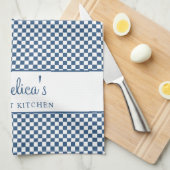 Linge De Cuisine Blue Pastel French Plaid Check Pays Gourmande (Quart Plié)