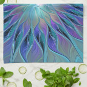 Linge De Cuisine Blue Purple Flower Dream Abstract Fractal Art (Plié)