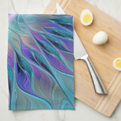 Linge De Cuisine Blue Purple Flower Dream Abstract Fractal Art (Quart Plié)