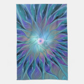 Linge De Cuisine Blue Purple Flower Dream Abstract Fractal Art (Vertical)