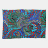 Linge De Cuisine Blue Red Green Fractals Art moderne (Horizontal)