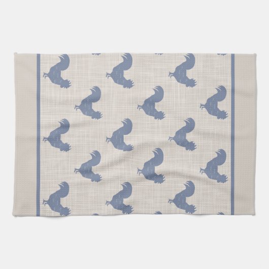 Linge De Cuisine Blue Rooster (Horizontal)