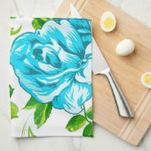 Linge De Cuisine Blue Roses White (Quart Plié)
