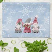 Linge De Cuisine Blue Snowflakes Gnomes Love Joy Peace Aquarelle (Plié)