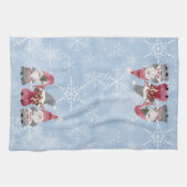 Linge De Cuisine Blue Snowflakes Gnomes Love Joy Peace Aquarelle (Horizontal)