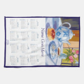 Linge De Cuisine Blue Teapot & Pastry 2026 Calendar Tea Towel (Horizontal)