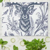 Linge De Cuisine Blue Toile Deer - La faune à la maison (Plié)