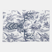 Linge De Cuisine Blue Toile Deer - La faune à la maison (Horizontal)