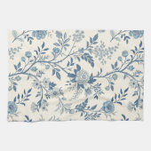 Linge De Cuisine Blue Vintage Floral Pattern (Horizontal)