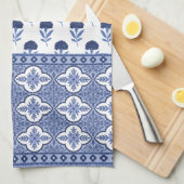 Linge De Cuisine Blue White Boho style tea towel (Quart Plié)