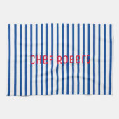 Linge De Cuisine Blue White Stripes Chef Robert Votre Nom Cuisine (Horizontal)