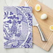 Linge De Cuisine Blue Willow Chine Motif avec nom personnalisé (Quart Plié)