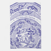 Linge De Cuisine Blue Willow Chine Motif avec nom personnalisé (Vertical)