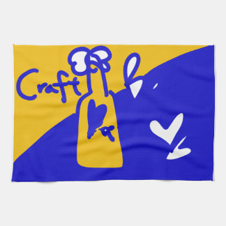 Linge De Cuisine blue＆yellow　beer キッチンタオル 