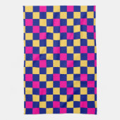 Linge De Cuisine Blue Yellow Pink Checkered Pattern Design  (Vertical)