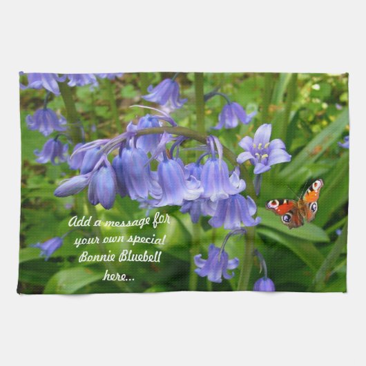 Linge De Cuisine Bluebell and Butterfly ~ Kitchen Towne (Horizontal)