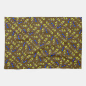 Linge De Cuisine Blueberries Feuilles empaillés Brown Arrière - pla (Horizontal)