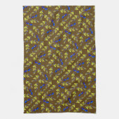 Linge De Cuisine Blueberries Feuilles empaillés Brown Arrière - pla (Vertical)