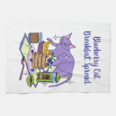 Linge De Cuisine Blueberry Cat Petit-Déjeuner Diffusion Illustratio (Horizontal)