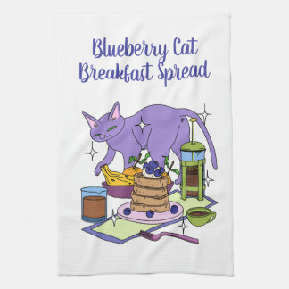 Linge De Cuisine Blueberry Cat Petit-Déjeuner Diffusion Illustratio