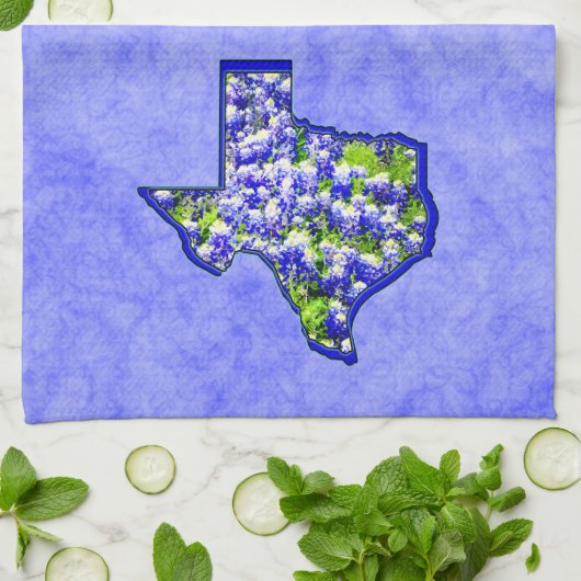 LINGE DE CUISINE BLUEBONNETS DE TEXAS (Plié)