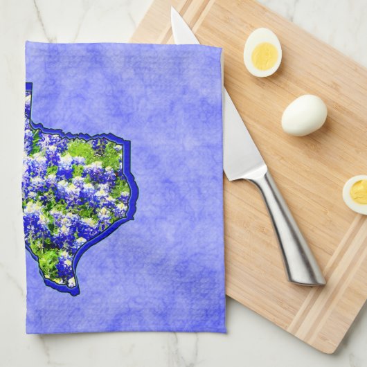 LINGE DE CUISINE BLUEBONNETS DE TEXAS (Quart Plié)