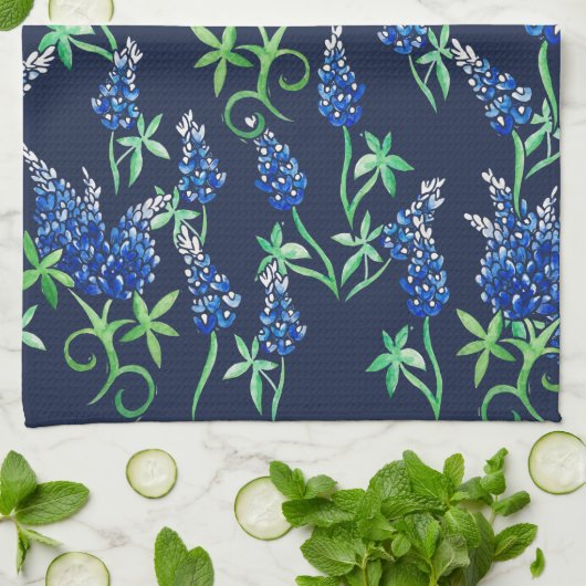 Linge De Cuisine Bluebonnets du Texas (Plié)