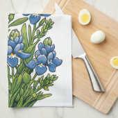 Linge De Cuisine Bluebonnets du Texas (Quart Plié)