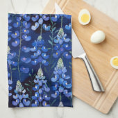 Linge De Cuisine Bluebonnets - Fleurs Texas Bleu foncé (Quart Plié)