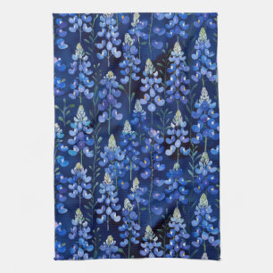 Linge De Cuisine Bluebonnets - Fleurs Texas Bleu foncé