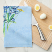 Linge De Cuisine Bluebonnets sur Arrière - plan bleu (Quart Plié)