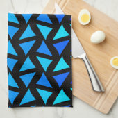 Linge De Cuisine Blues Motif Abstrait (Quart Plié)