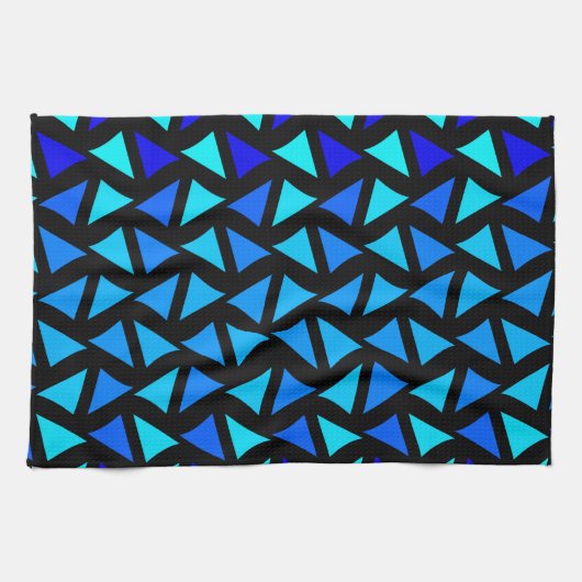 Linge De Cuisine Blues Motif Abstrait (Horizontal)